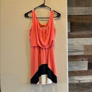 Sweet Storm Coral and Black High Low Dress